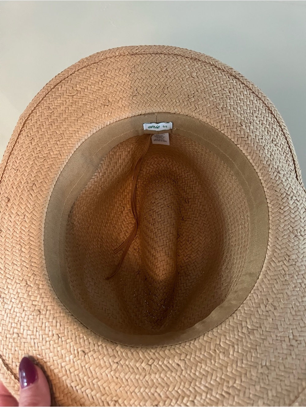 Aerie Panama Straw Raffia Panama Sun Hat Fedora Natural - Picture 3 of 3